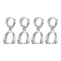 4 StüCk 925 Sterling Silber KlemmöSe, 13Mm ÖSenverschluss Verbinder, Silber