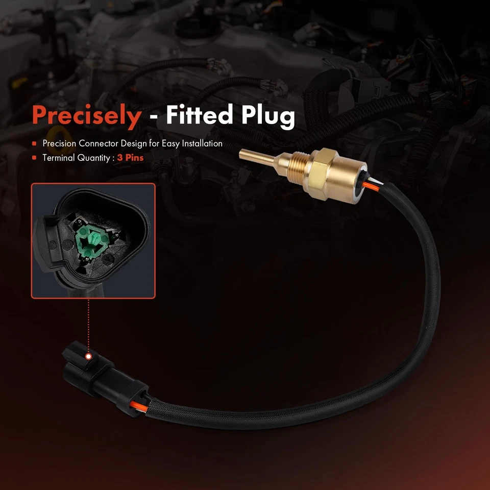 Sensor de temperatura de refrigerante para Ford Freightliner International Kenworth Volvo Foto 3 de 4