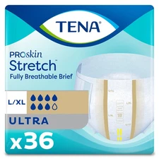 TENA 67803 Ultra Super Absorbency Adult Disposable Briefs L XL Tab Closure 72 Ct