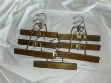 7 Setwell VTG Wooden Dark Wood Pants Slacks Trousers Skirt Hangers 9"