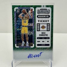 2022-23 Contenders Max Christie, Rookie Ticket Auto, Green Shimmer, RC Lakers.
