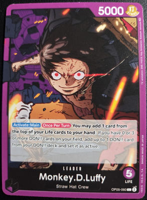 Monkey.D.Luffy OP05-060 ONE PIECE Tcg Card Game NM PURPLE Leader