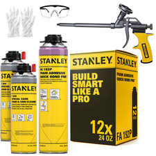 Stanley FA192P Quick Bond Pro Construction Gun Foam Adhesive 12 Pack - Gun Set