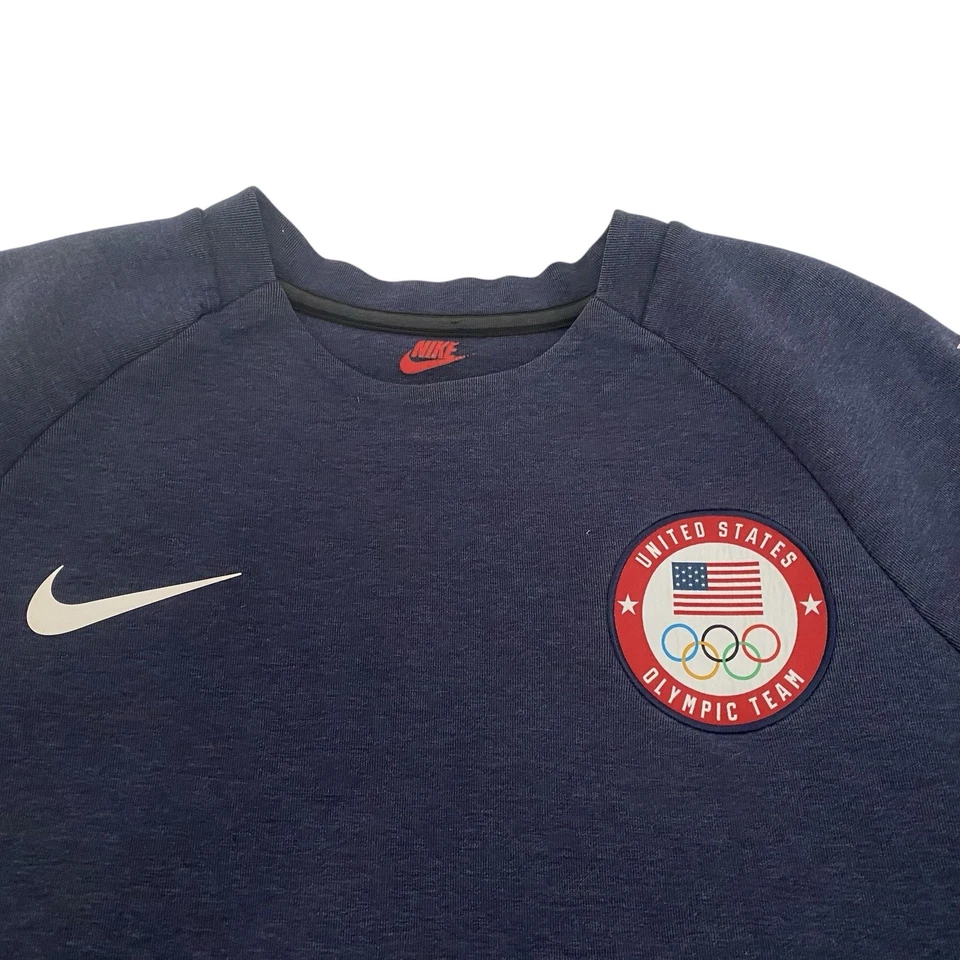 Sudadera del Equipo Olímpico de Estados Unidos para Hombres Azul Medio Nike Juegos Olímpicos de Estados Unidos Crewnec Foto 4 de 4