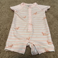 Baby Girl Pink Mermaid One Piece Bathing Swim Suit Size 12 Months