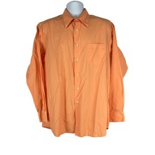 Alexander Julian Colours Size L Mens Dress Shirt Long Sleeve Button Front Orange