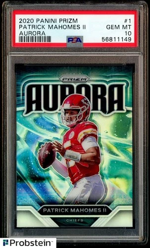 2020 Panini Prizm Aurora #1 Patrick Mahomes II Chiefs SSP CASE HIT PSA 10
