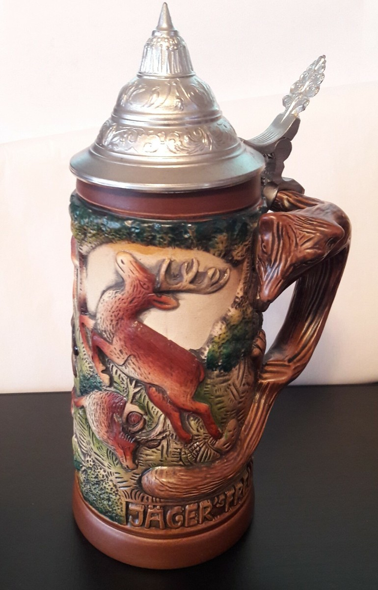 ORIGINAL KING LIDDED BEER STEIN GERMANY 