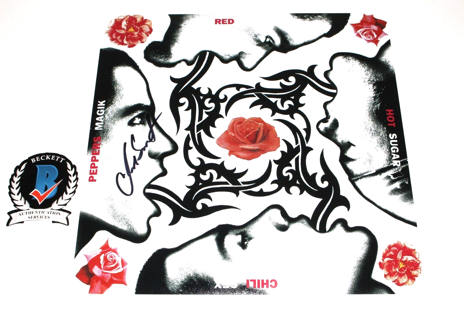 Chad Smith Autographed Signed Red Hot Chili Peppers Blood Sex Sugar Album  Flat Beckett COA, image size:1600x1066