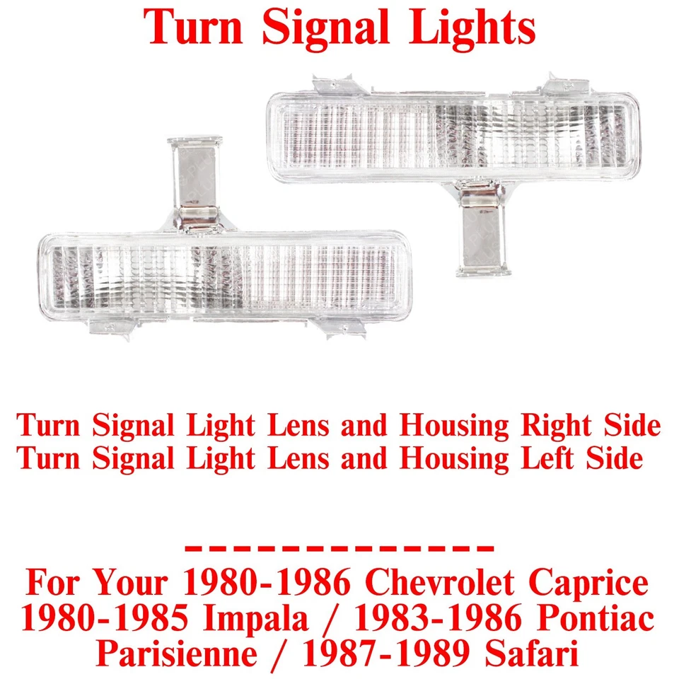 Luces intermitentes delanteras lado izquierdo y derecho para Chevy Caprice 1980-86/80-85 Impala Foto 2 de 4