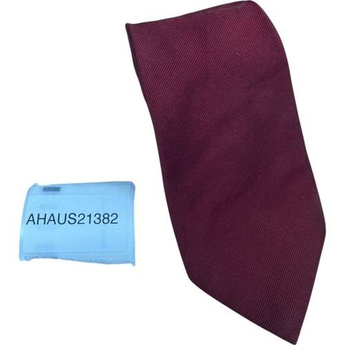 American Living Men's Tie Solid Dark Red Casual Formal Woven 100% Silk Handmade - Picture 8 of 8