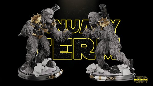Black Krrsantan 3D Printed Figure, Wookiee Bounty Hunter Statue, Unpainted - Picture 2 of 9