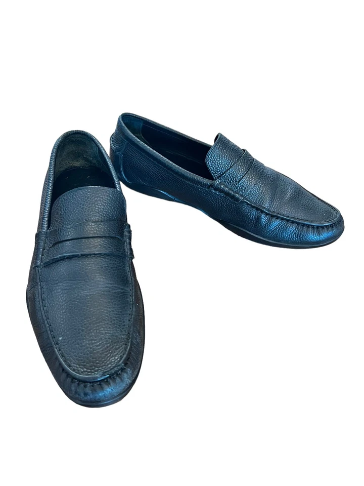 MOCASINES HARRYS OF LONDON CUERO GRANULADO NEGRO CENTAVO EE. UU. 9 UE 42 REINO UNIDO 8 Foto 3 de 4