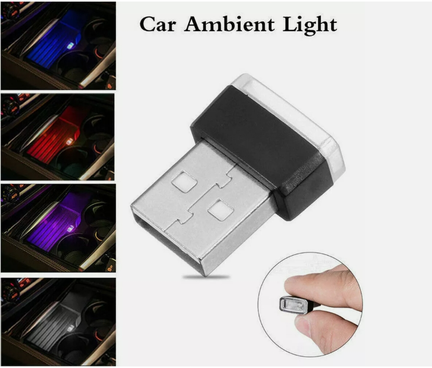 3X Mini USB LED Car Interior Light Neon Atmosphere Ambient Lamp Bulb Accessories