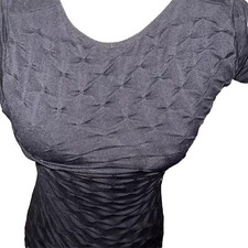 Small Bodycon Quilted Pattern Short Sleeve Stretch Short Dress