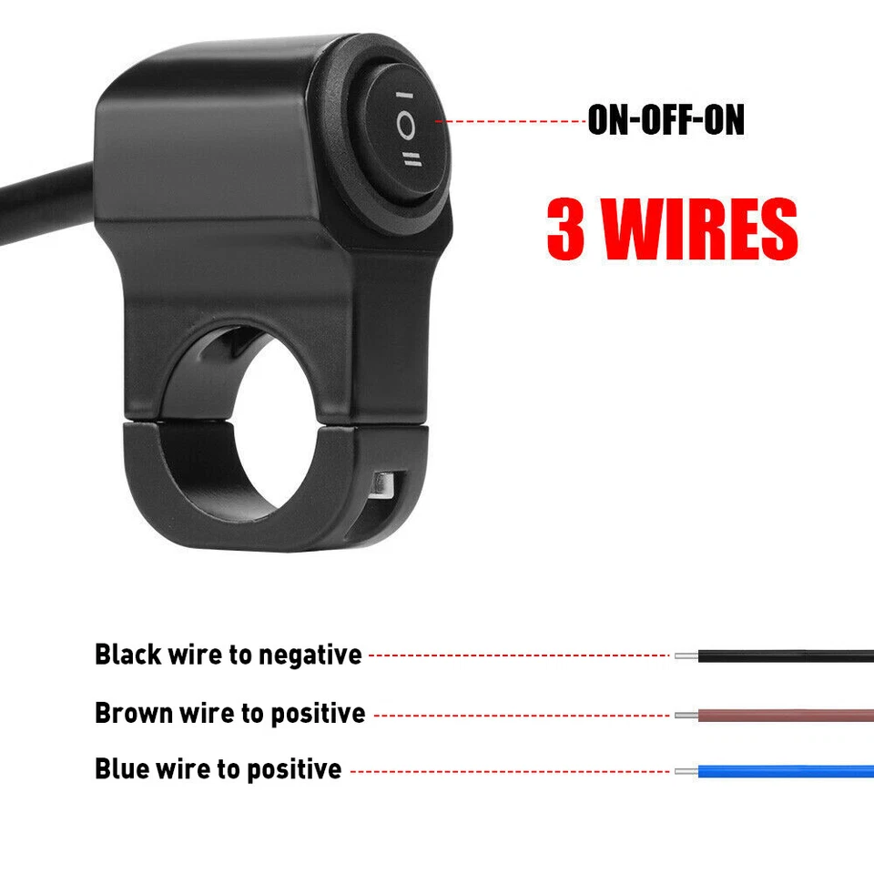 Faro antiniebla de manillar de motocicleta de 7/8" interruptor de encendido apagado impermeable EE. UU. Foto 3 de 4