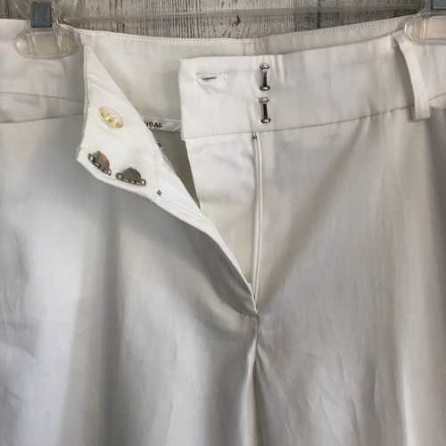 NEW vtg TRIBAL Cropped Pants Sz 8 NWT White Flat Front Back Hem Ruffle Pockets - Picture 3 of 21