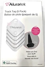 Aluratek Track Tag Trackers (Box of 5) for Apple Devices - New
