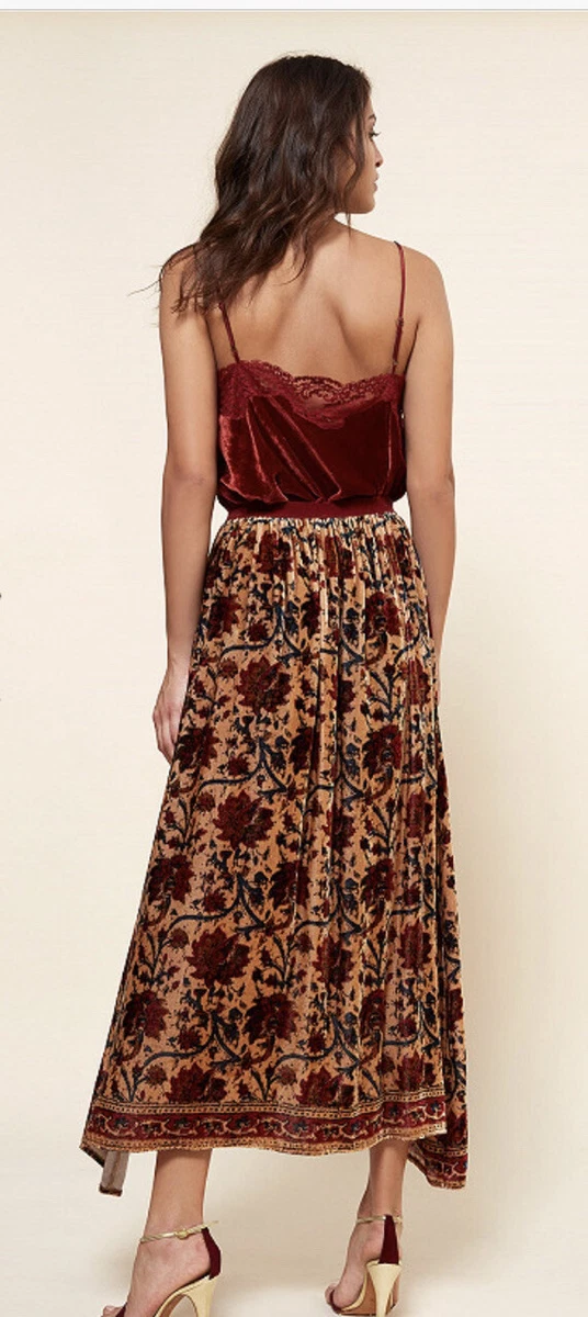 Floral velvet clearance skirt