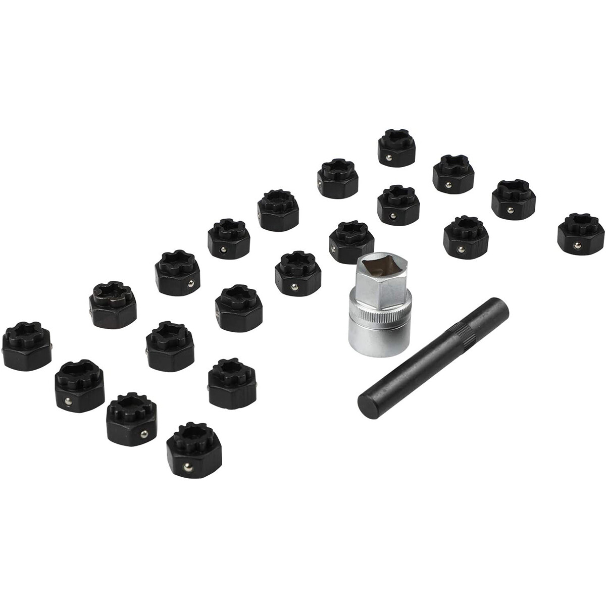 Locking Wheel Lug Nut Key Socket Set Removal Tool Kit for VW Passat