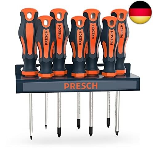 Presch Schraubendreher Set 7-tlg. mit Wandhalterung - Magnetisches Profi - Bild 1 von 7