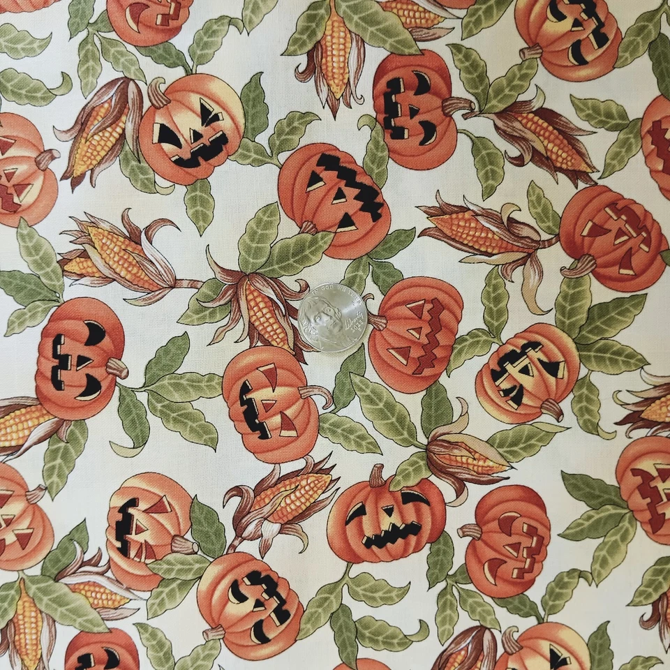Boo! Telas de algodón Bears by RJR Jack-o-lanterns orejas de maíz 45" por yarda Foto 4 de 4