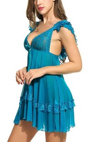 Women's Sexy-Lingerie Babydoll G-string Sleepwear Underwear Lace Dress Nightwear