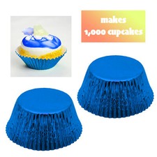 1000 Fodere per Cupcake Blu Accattivanti Metallizzate per Saldi da Forno/Feste di Compleanno