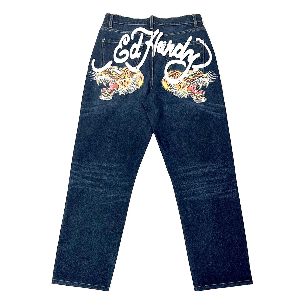 【Ed Hardy】エドハーディー tigerブーツカット フレアジーンズ $195.00 Ed Hardy Tiger Heads Size 40