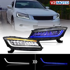 For 2008-2012 Honda Accord Sedan Vland Full Led Head Lights W Startup Animation
