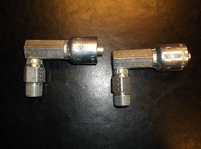 Lot of 2 Parker Crimp Hose Hyd Fitting 11L43-6-6 Male Swivl Elb Adapter 3/8'' E31