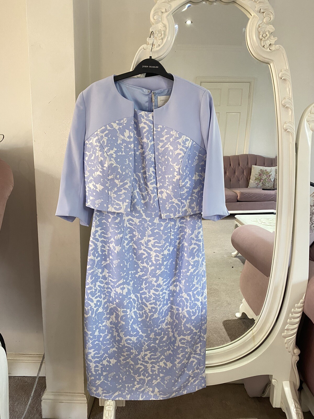 John Charles Sky Blue Pencil Dress Suit Jacket 2 PC Occasion Mother