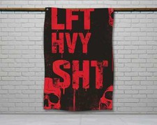 Motivational Lift Heavy Gym Wall Flag - Distressed Banner for Home Garage Decor
