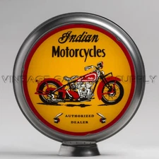 Steel Body Globe Indian M.C. Motorcycle 13.5" for Gas Pump (G265)