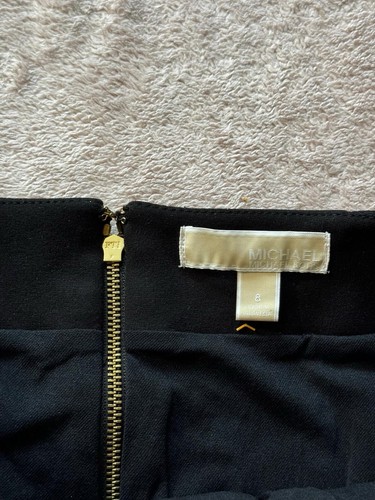 Michael Kors Basics Pencil Skirt Black Faux Zipper Pocket Size 8 - Picture 3 of 8