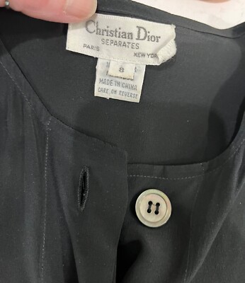 Vintage Christian Dior 1980s Couture Separates Black 100% Silk