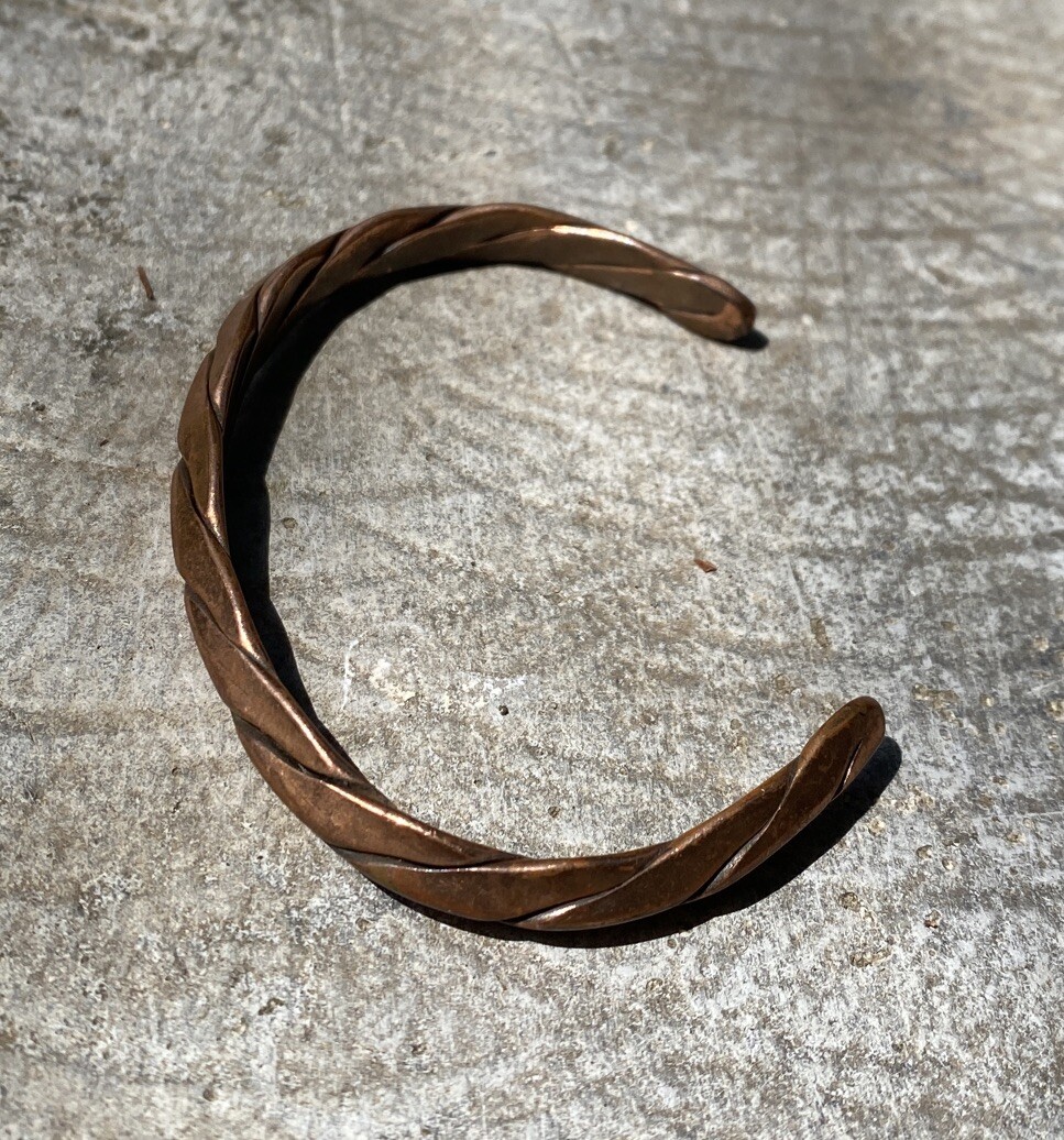 Vintage Solid Twisted copper Native American sout… - image 3