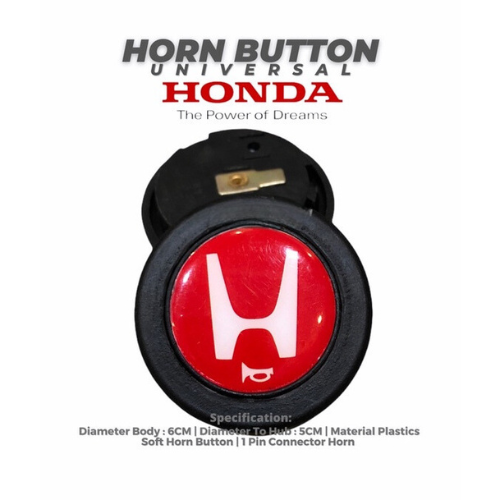 NOWY Klakson kierownicy Przycisk Czerwona litera H Logo Pasuje do Honda Czarny Czerwony - Zdjęcie 1 z 2