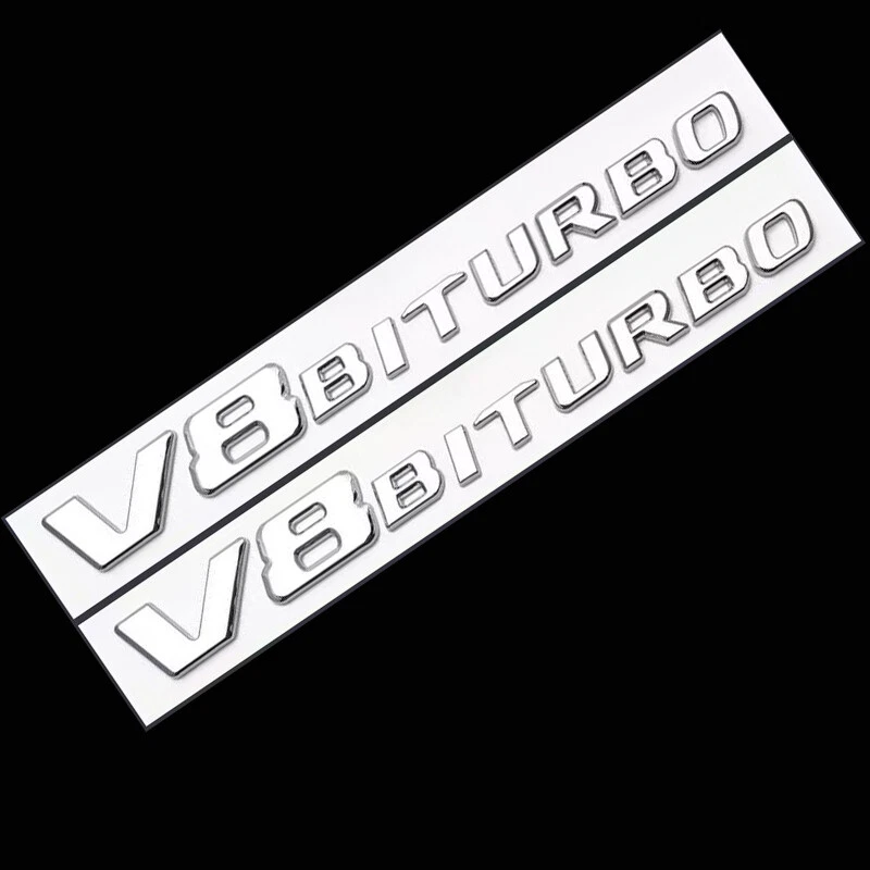 4 PIEZAS V8 BITURBO guardabarros lateral AMG emblema placa cromada para Mercedes Benz/G500 Foto 3 de 3