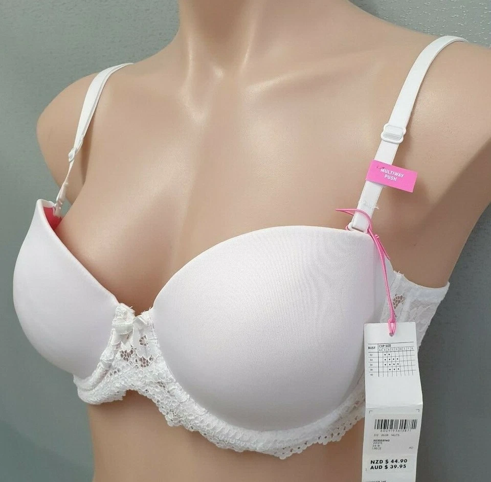 Nuevo con etiquetas Sujetador push up con aros múltiples vías blanco marca JT talla 32C JT One Brand PVP $39,95 Foto 2 de 3