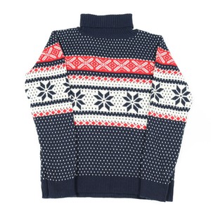 Vintage Roll Neck Patterned Jumper | Icelandic Fair Christmas Sweater Turtle | eBay