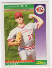 Gino Minutelli 1992 Score Baseball Base Common #408 Cincinnati Reds