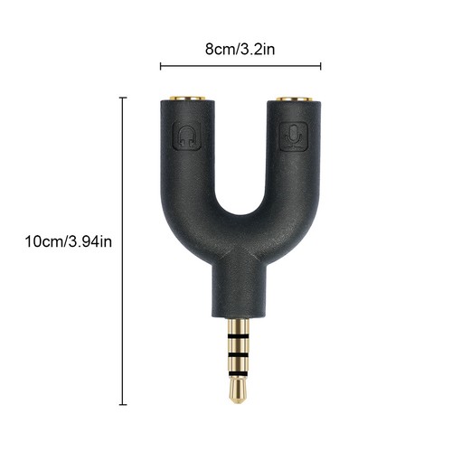 Adattatore splitter a U per cuffie da 2 pezzi da 3,5 mm da 3,5 mm maschio a 3,5 - Afbeelding 10 van 10