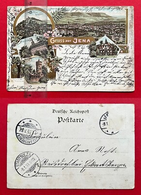 Litho AK JENA 1899 Stadtansicht, Universität, Prinzessingarten  ( 1161350