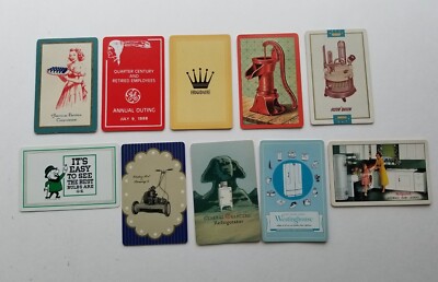 10 VINTAGE ALL DIFFERENT APPLIANCE PRODUCT ADVERTISING PLAYING CARD SINGLES