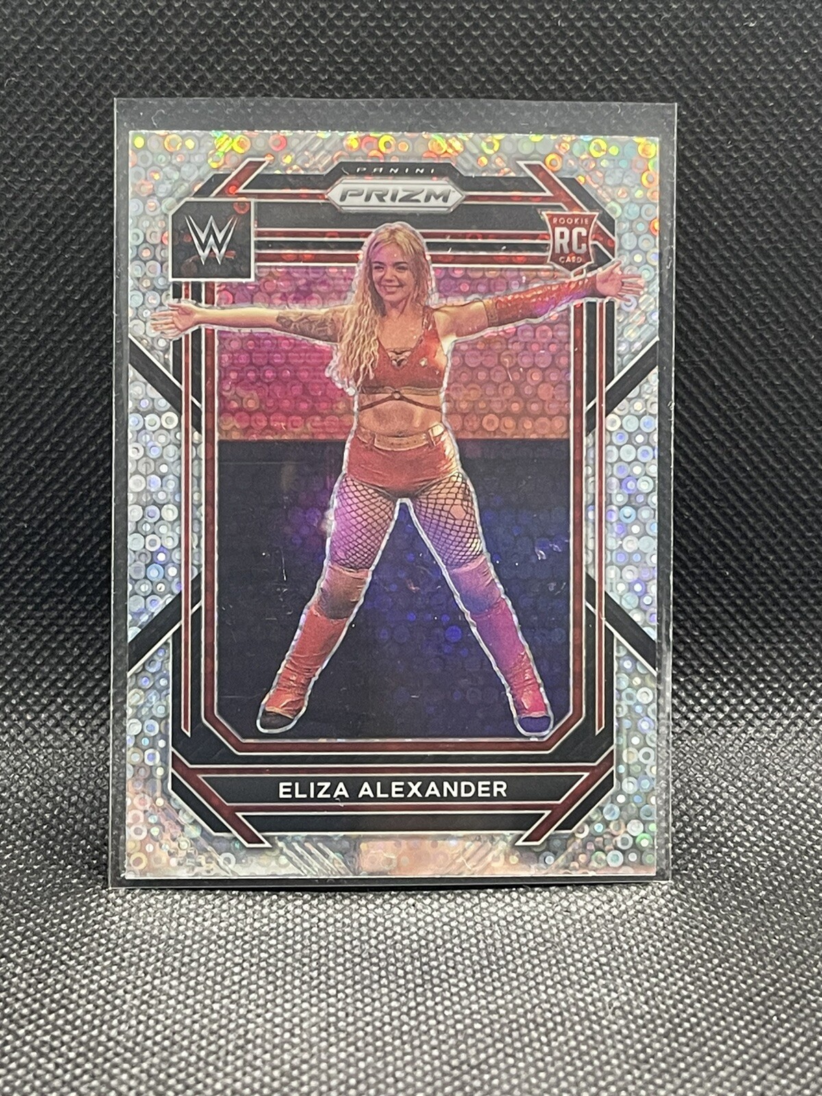 2023 Panini Prizm WWE Prizms Under Card #115 Eliza Alexander RC Silver Disco