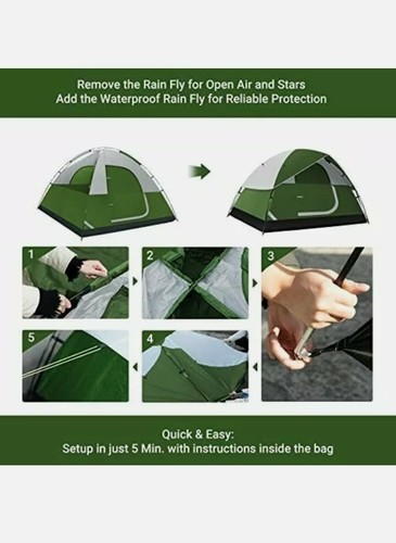 Tienda familiar AsterOutdoor Camping Domo 2 personas Campamento Tienda impermeable - Imagen 6 de 9