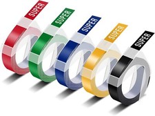 5PK Label Replace for Dymo 3D 9mm Plastic Embossing Tape Xpress Label Maker 3/8"