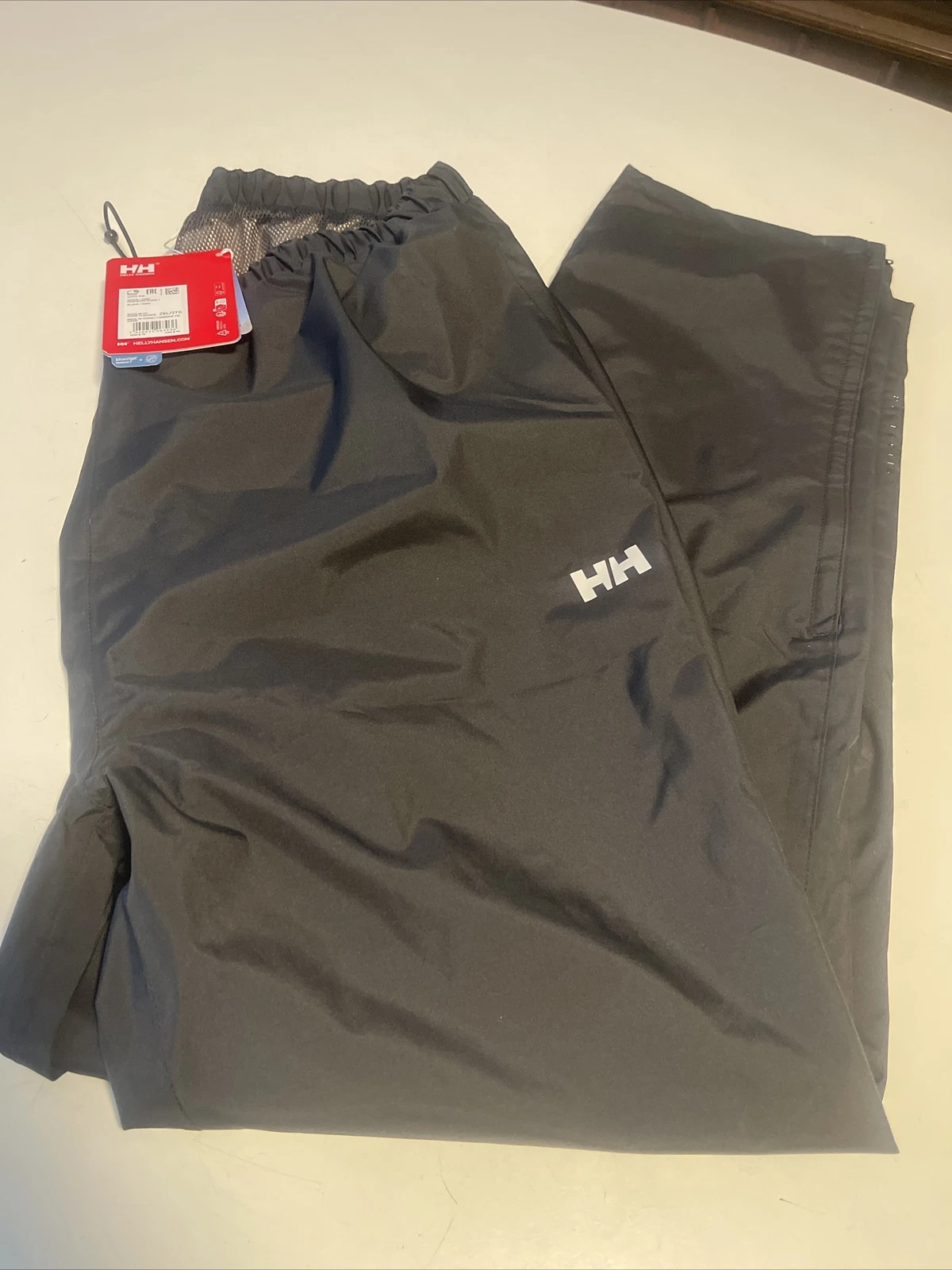 NEW W/TAGS Men Helly Hansen Seven J Tech windbreaker polyester rain pants, 2XL