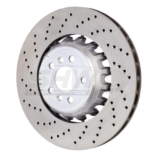SHW Performance Cross-Drilled Lightweight Left Rear Brake Rotors - BMW M2 Competition 3.0L 19-21